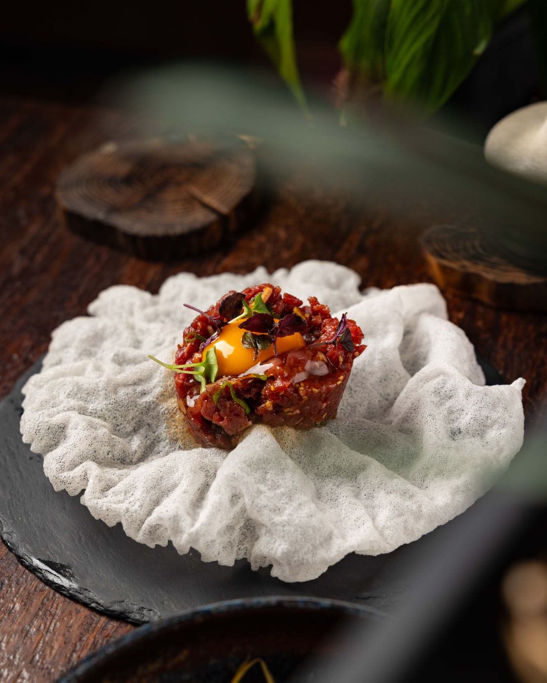 One dish Modern Korean Yukhoe Beef Tartare