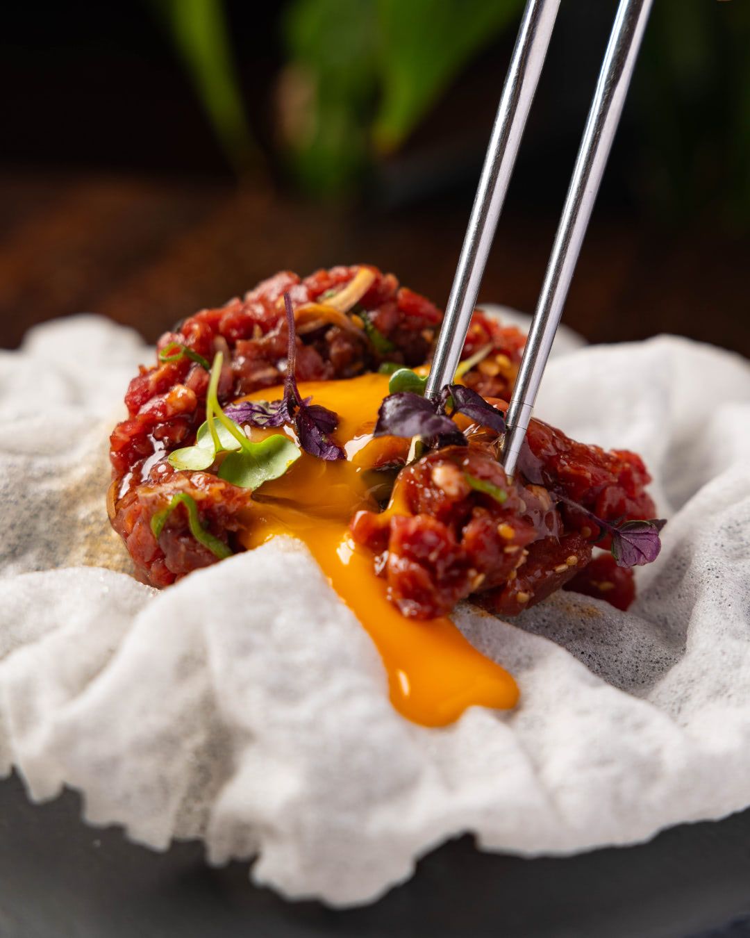 One dish Modern Korean Yukhoe Beef Tartare - 3